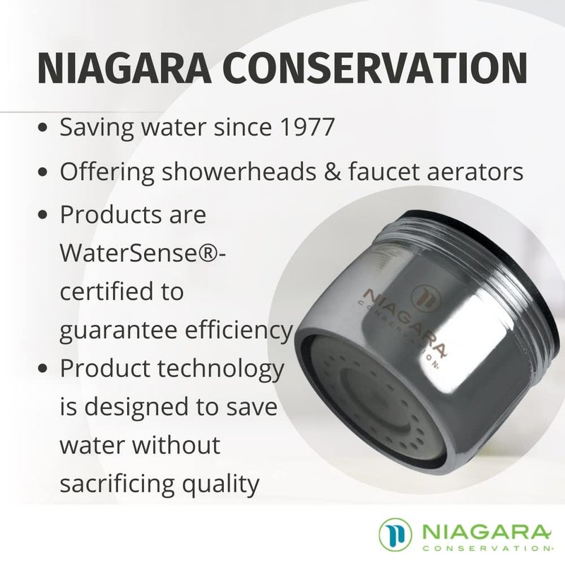 Niagara Conservation - N3210B-PC-T 1.0 GPM Dual Thread Pressure Compensated Bubble Spray California Compliant Faucet Aerators, 6 Pack - Standard Chrome Sink Faucet Aerator with Low Flow Rate - Image 2